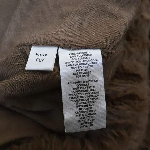 Truth by Republic Women's XS Faux Fur Hoodie Oversized - Picture 8 of 9